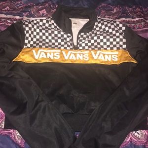 Checkered Vans size large print crop sweatshirt